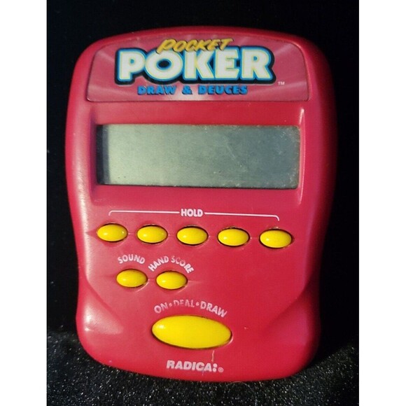 Vintage Pocket Poker Draw and Deuces Radica Handheld Game Tested Works 1997 - Picture 1 of 2
